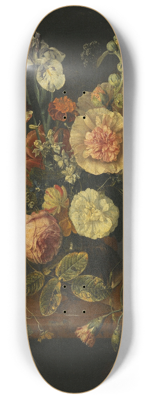 Jacob van Walscapelle - Still Life with Flowers 8.25 inch art skate deck