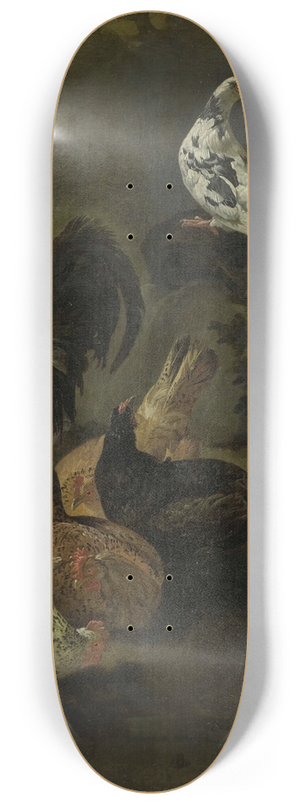 Jacomo Victors - A Cock, Hens, Doves, and a Marmot 8.25 inch art skate deck