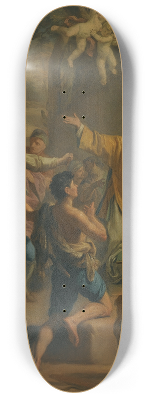 Jacopo Alessandro Calvi - An Outdoor Scene With A Saint In Ecstatic Rapture, Surrounded By Devotees 8.25 inch art skate deck