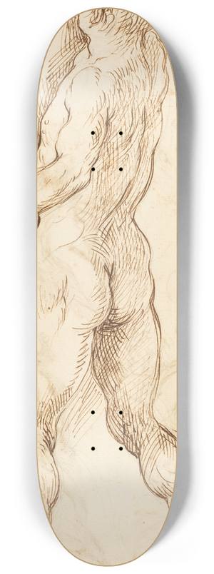 Jacopo Palma il Giovane - Nude Man Seen from Behind (verso) 8.25 inch art skate deck
