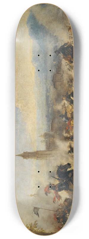 Jacques Courtois - A Cavalry Engagement, A Cathedral Beyond 8.25 inch art skate deck
