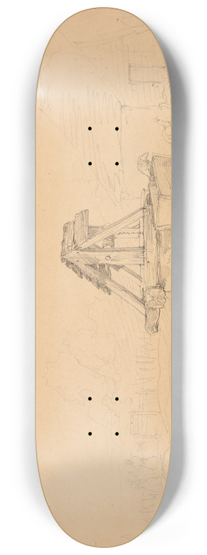 Jacques-Raymond Brascassat - Puits dans une cour de ferme 8.25 inch art skate deck
