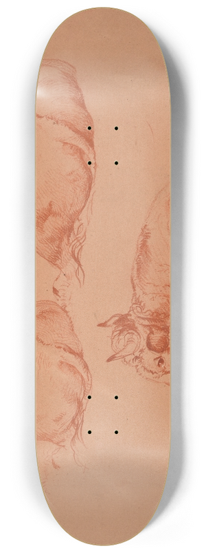 Jacques-Raymond Brascassat - tude de trois vaches couches 8.25 inch art skate deck