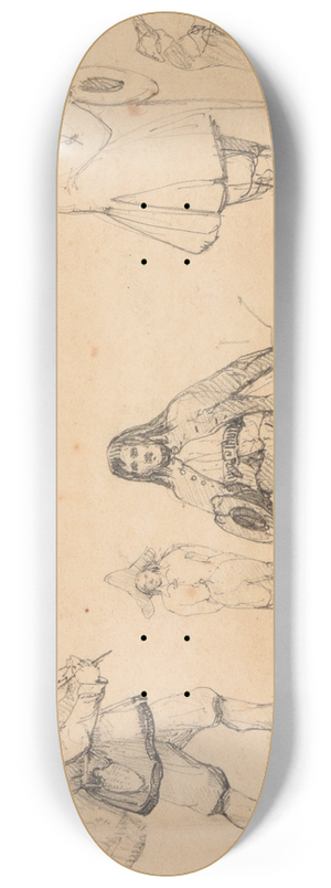 Jacques-Raymond Brascassat - tudes de divers costumes de paysans 8.25 inch art skate deck