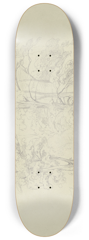 Jakob Becker - Baumgruppe auf einem Friedhof 8.25 inch art skate deck
