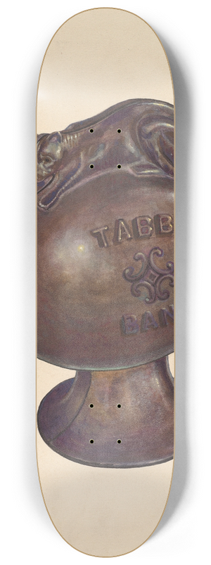 George File - Toy Bank  Tabby Cat 8.25 inch art skate deck