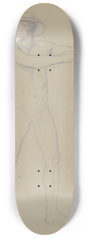 Jakob Becker - Male nude with hat 8.25 inch art skate deck