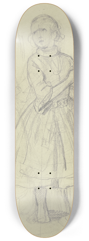 Jakob Becker - Mdchen mit einem Papierbogen 8.25 inch art skate deck