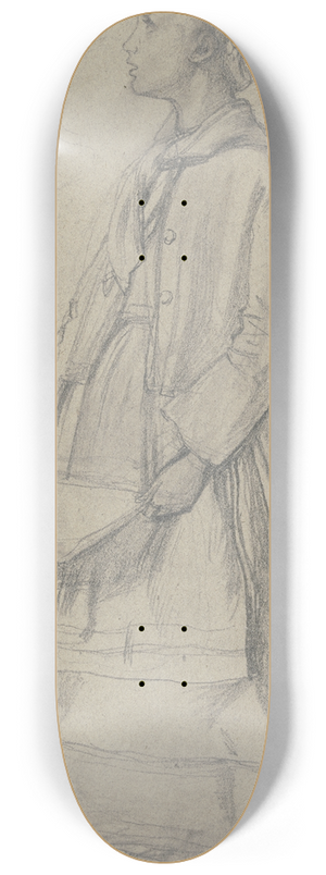 Jakob Becker - Singendes Bauernmdchen im Profil nach links 8.25 inch art skate deck