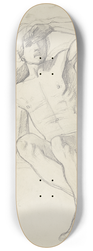 Jakob Becker - Sitzender mnnlicher Akt, die Augen mit der Linken verschattend 8.25 inch art skate deck