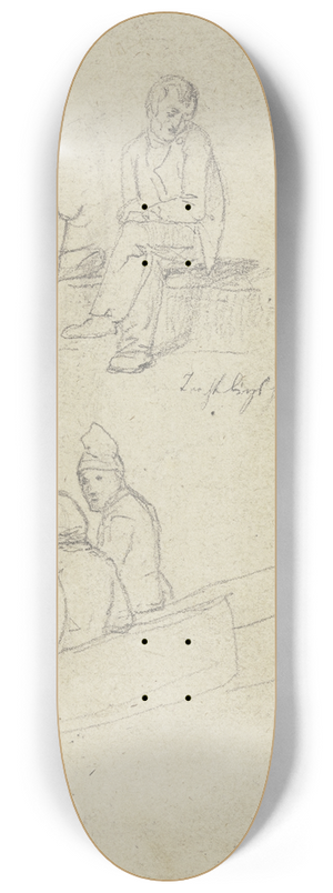 Jakob Becker - Studienblatt; Sitzende Mnner 8.25 inch art skate deck