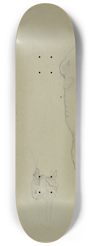 Jakob Becker - Studienblatt; Sterbendes Pferd 8.25 inch art skate deck