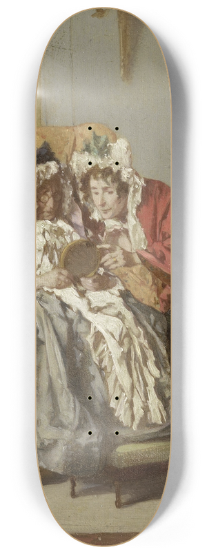 Alexander Hugo Bakker Korff - Two Ladies Examining a Little Painting 8.25 inch art skate deck
