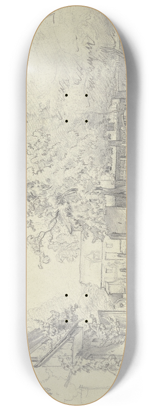 Jakob Frchtegott Dielmann - Das Wirtshaus Eberhardt bei Ginnheim 8.25 inch art skate deck