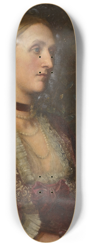 George Frederic Watts - Portrait Of Mrs Agnes Jane Moore 8.25 inch art skate deck