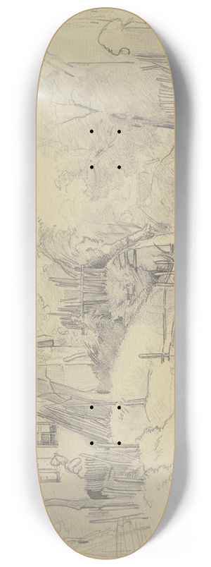 Jakob Frchtegott Dielmann - Weg durch das Dorf Mammolshain 8.25 inch art skate deck