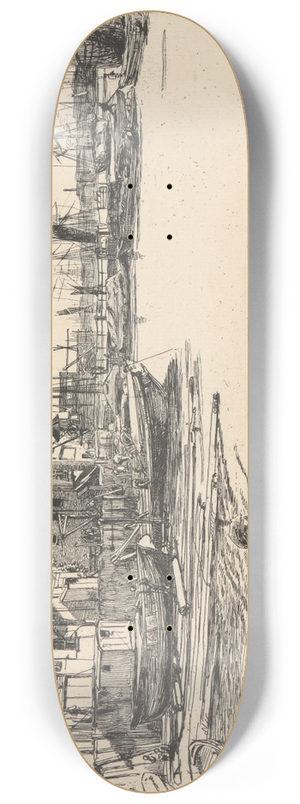 James Abbott McNeill Whistler - Eagle Wharf 8.25 inch art skate deck