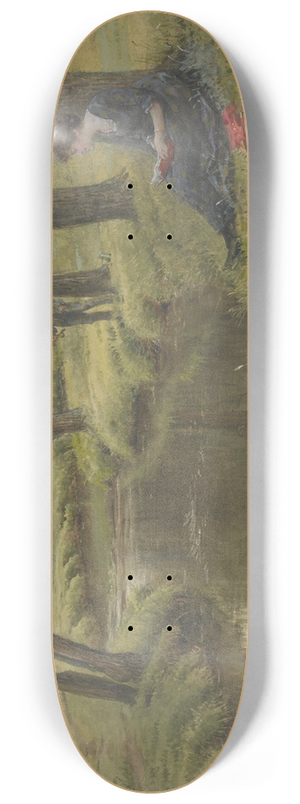 George Goodwin Kilburne - The river 8.25 inch art skate deck