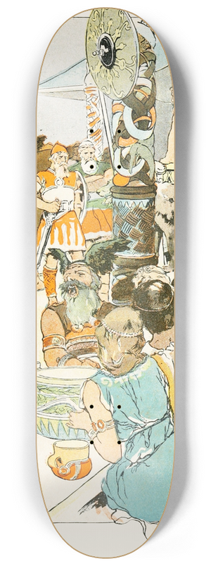 George Hand Wright - Gylfe stood boldly before Odin 8.25 inch art skate deck George Hand Wright - Gylfe stood boldly before Odin 8.25 inch art skate deck