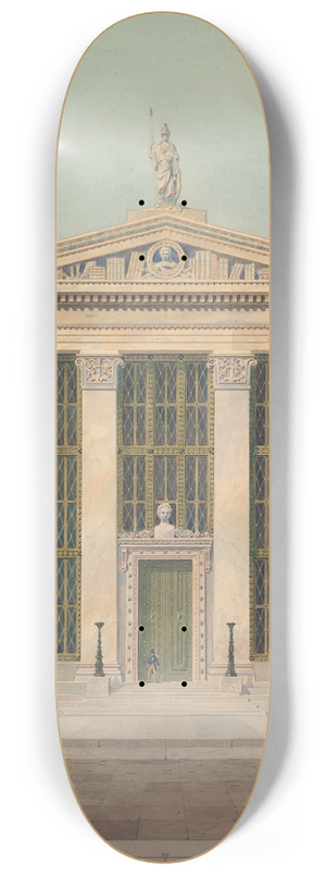 Alexander Jackson Davis - Study for the Astor Library, New York 8.25 inch art skate deck