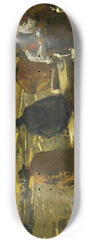 George Hendrik Breitner - Lunchtime at the Building Site on the Van Diemenstraat in Amsterdam 8.25 inch art skate deck