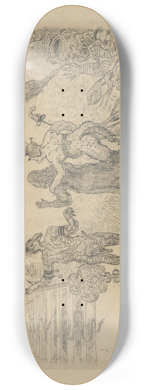 James Ensor - De duivels Dzitts en Hihanox leiden Christus naar de hel 8.25 inch art skate deck