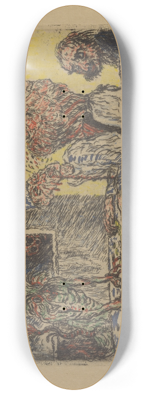 James Ensor - De gierigheid 8.25 inch art skate deck
