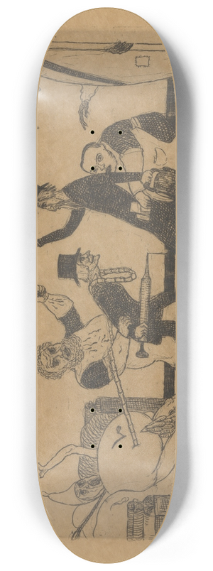 James Ensor - De slechte geneesheren 8.25 inch art skate deck
