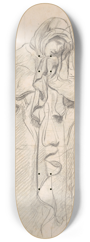 James Ensor - Grieving Woman and Lions Head 8.25 inch art skate deck