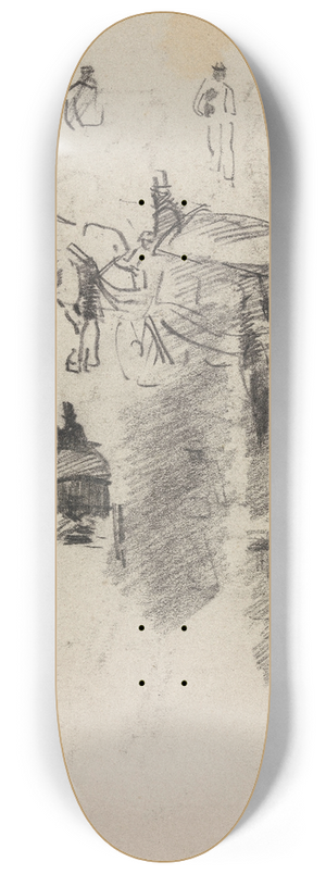 James Ensor - Horses and Silhouettes 8.25 inch art skate deck