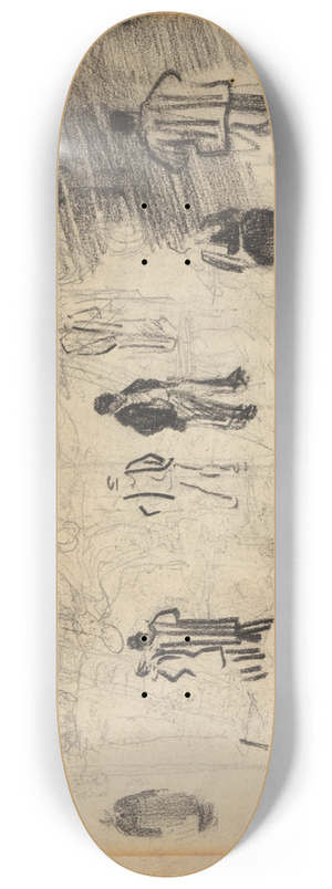 James Ensor - Kruiwagen en figuren 8.25 inch art skate deck