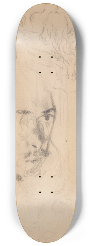 James Ensor - Self Portrait Below a Lion Hunt 8.25 inch art skate deck