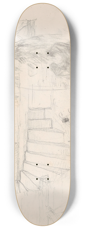 James Ensor - Spiral Staircase and Figures 8.25 inch art skate deck