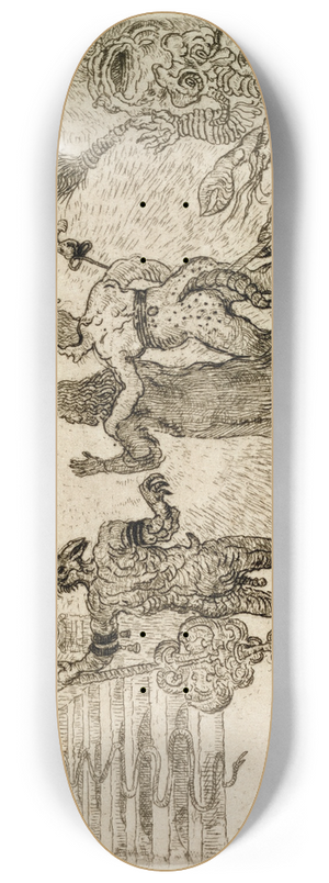 James Ensor - The Devils Dzitts and Hihanox Leading Christ to Hell 8.25 inch art skate deck