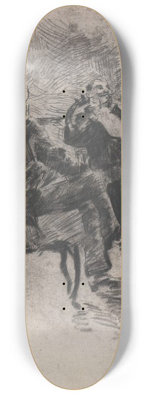 James Ensor - Two Gentlemen Smoking 8.25 inch art skate deck
