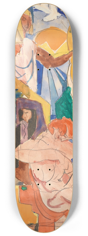 James Henry Daugherty - Study for MuralDecoration 8.25 inch art skate deck