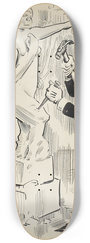 James Montgomery Flagg - Cartoon illustration 8.25 inch art skate deck