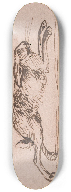 James Seymour - A Hare Running, with Ears Laid Back 8.25 inch art skate deck