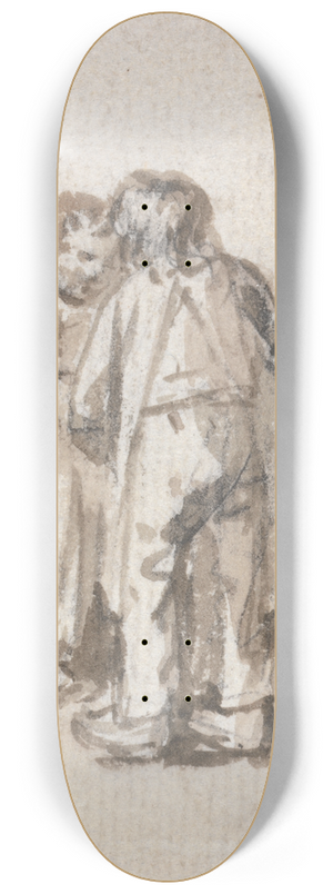 James Ward - A Boy and Girl Conversing 8.25 inch art skate deck
