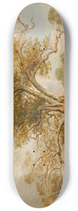 James Ward - An oak tree in Richmond Park with a herd of fallow deer beside it 8.25 inch art skate deck