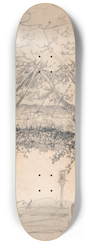 James Ward - A Thatched Shelter Suspended from a Tree 8.25 inch art skate deck