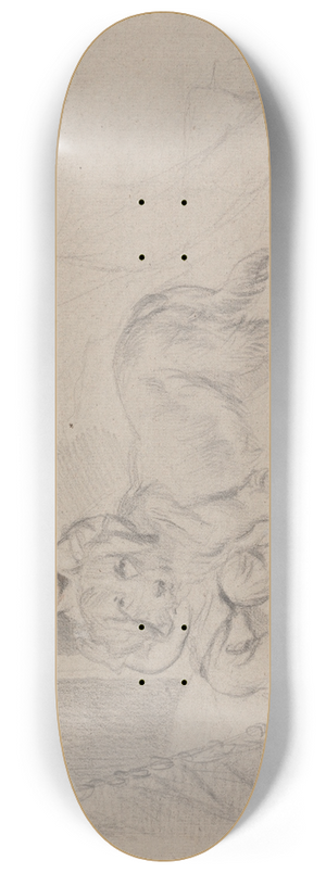 James Ward - A Young Boy with Dogs 8.25 inch art skate deck