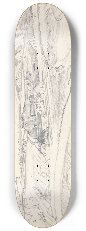 James Ward - Landscape with a Farm and Cornstalks 8.25 inch art skate deck