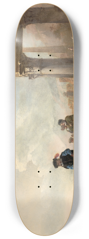Jan Baptist Weenix - Hunters Near Ruins 8.25 inch art skate deck