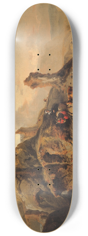 Jan Baptist Weenix - Shepherdess And Her Flock On A Path 8.25 inch art skate deck