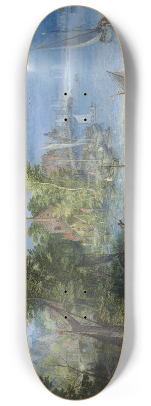 Jan Brueghel The Elder - River Landscape 8.25 inch art skate deck