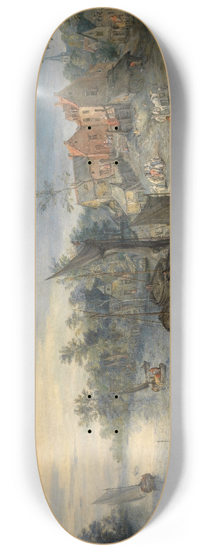 Jan Brueghel The Elder - River Landscape 8.25 inch art skate deck