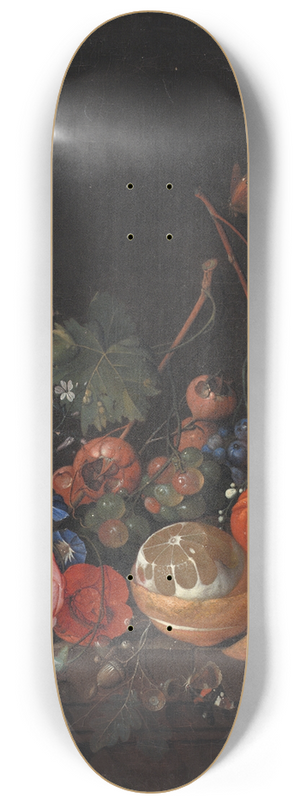 Jan Davidsz de Heem - Flowers And Fruit 8.25 inch art skate deck