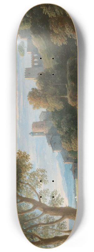 Jan Frans Van Bloemen - A Campagna landscape 8.25 inch art skate deck