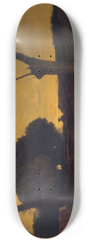 George Inness - Evening at Medfield, Massachusetts 8.25 inch art skate deck